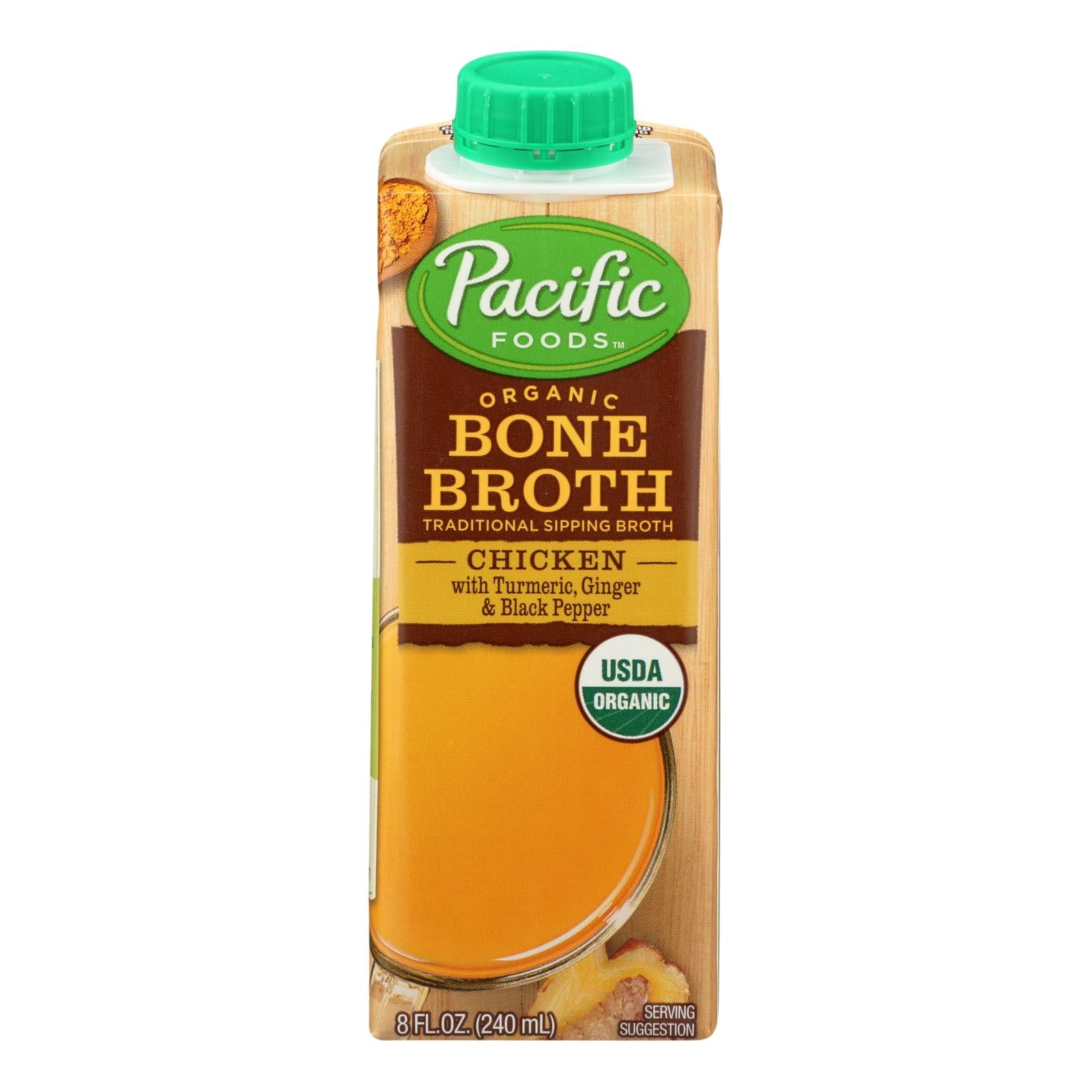 Pacific Natural Foods - Bone Broth Ckn Trm Pp - Case Of 12 - 8 Fz - Whole Green Foods