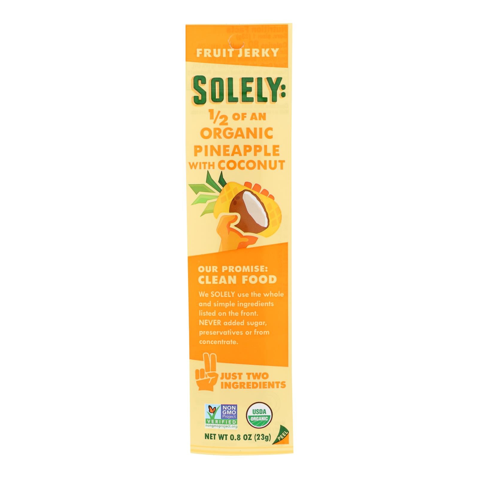 Solely Fruit - Fruit Jerky Pineap Coconut - Case Of 12 - .8 Oz - Whole Green Foods