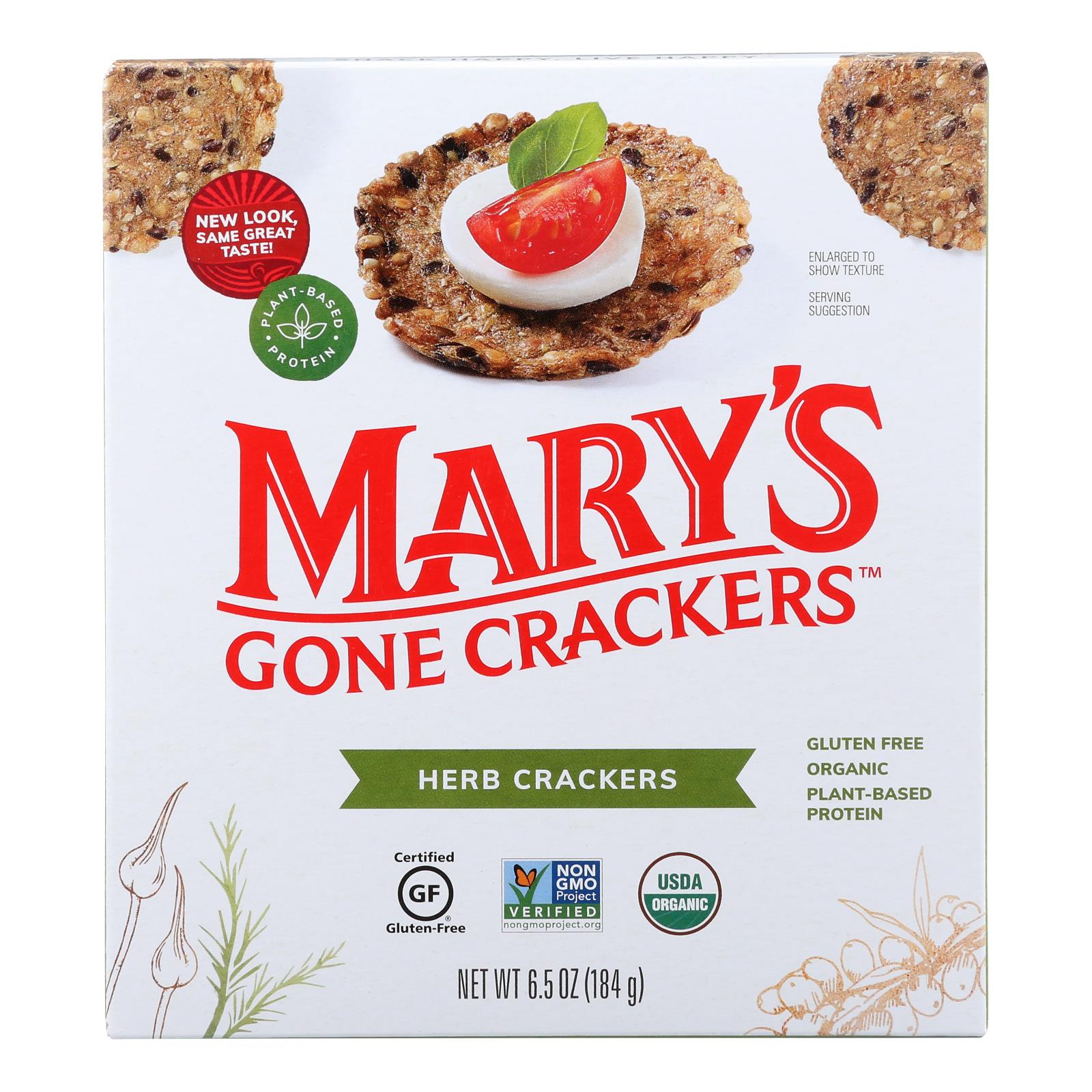Mary's Gone Crackers Herb Crackers  - Case Of 6 - 6.5 Oz - Whole Green Foods