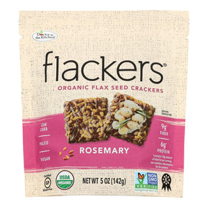 Doctor In The Kitchen - Organic Flax Seed Crackers - Rosemary - Case Of 6 - 5 Oz. - Whole Green Foods