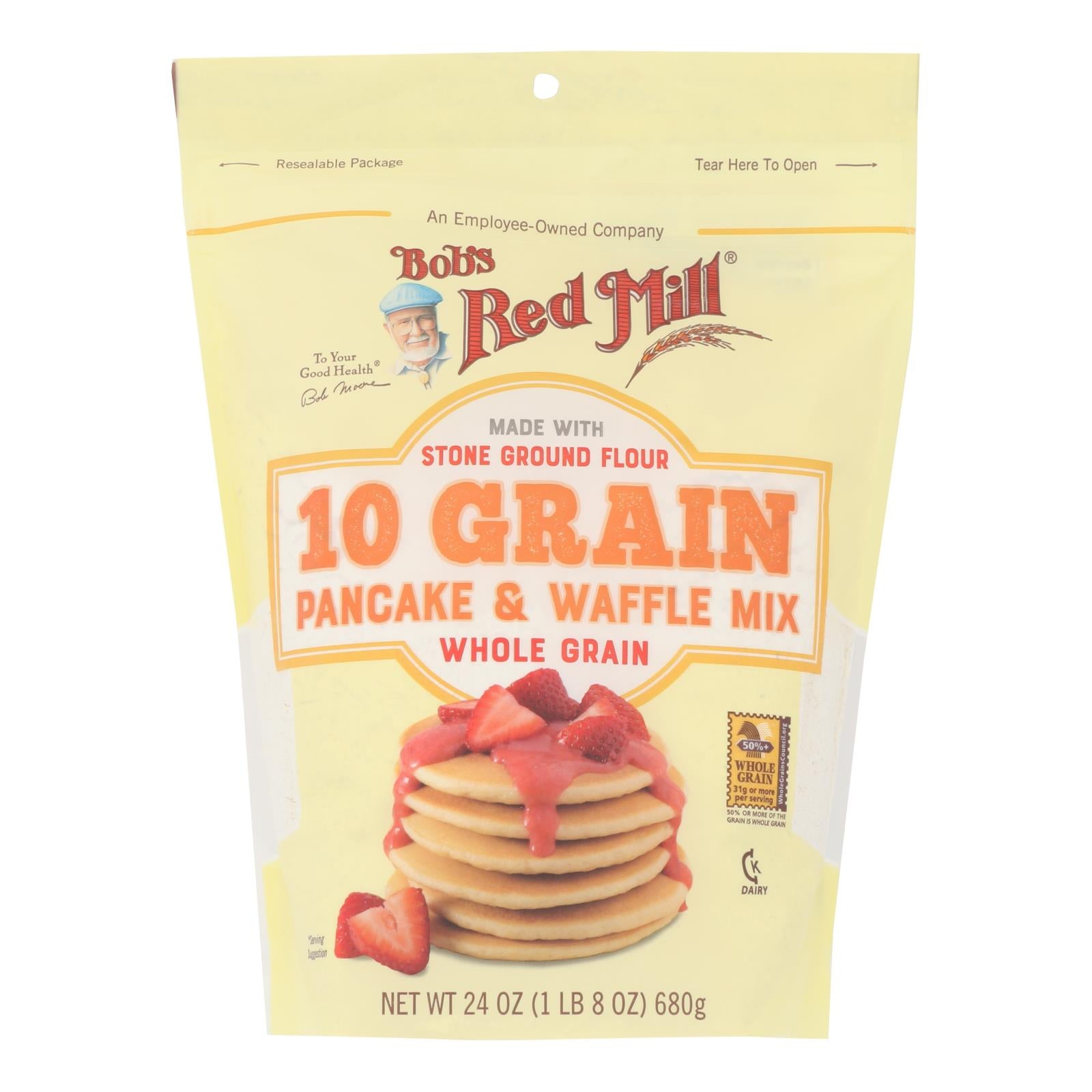 Bob's Red Mill - Pancake-waffle 10 Grain - Case Of 4 - 24 Oz - Whole Green Foods