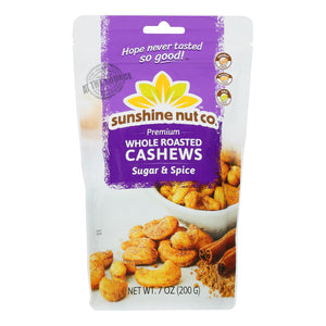 Sunshine Nut Company - Cashews Sugar N Spice Roasted - Case Of 6 - 7 Oz - Whole Green Foods