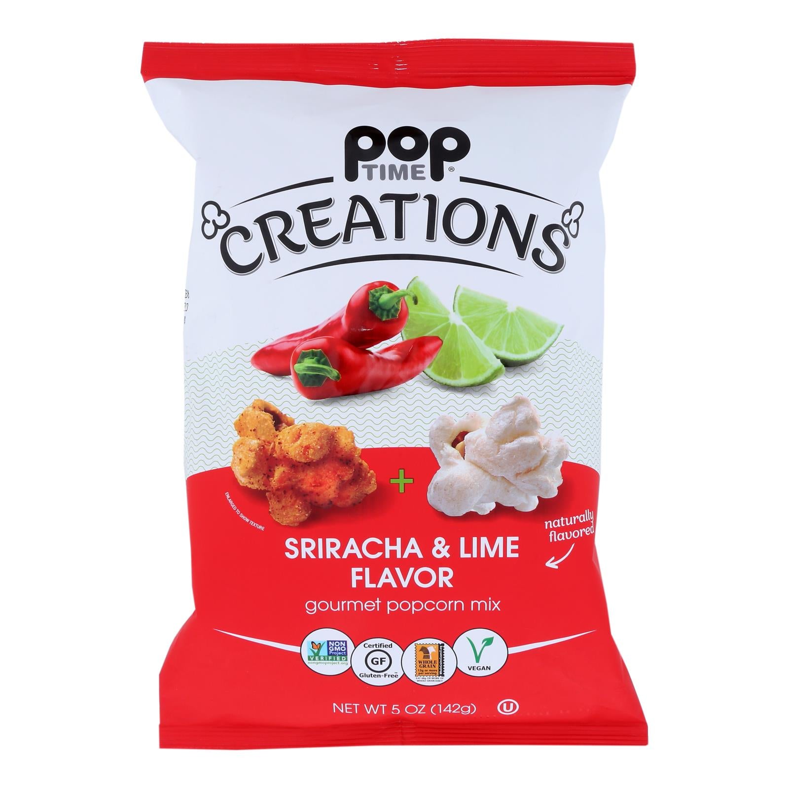 Creations - Popcorn Mx Sriracha-lime - Case Of 6-5 Oz - Whole Green Foods