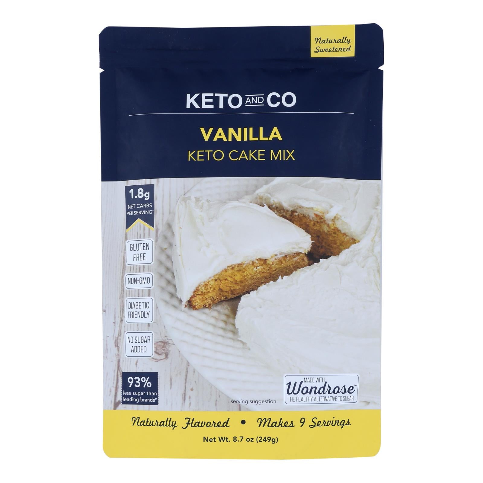 Keto & Co - Cake Mix Keto Vanilla - Case Of 6-8.7 Oz - Whole Green Foods