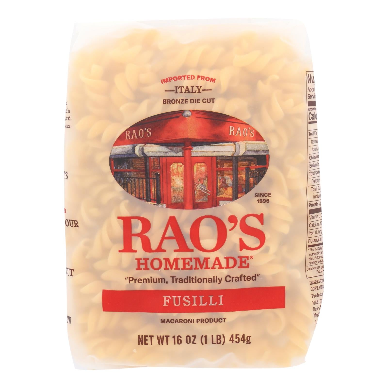 Rao's - Pasta Fusilli - Cs Of 6-16 Oz - Whole Green Foods