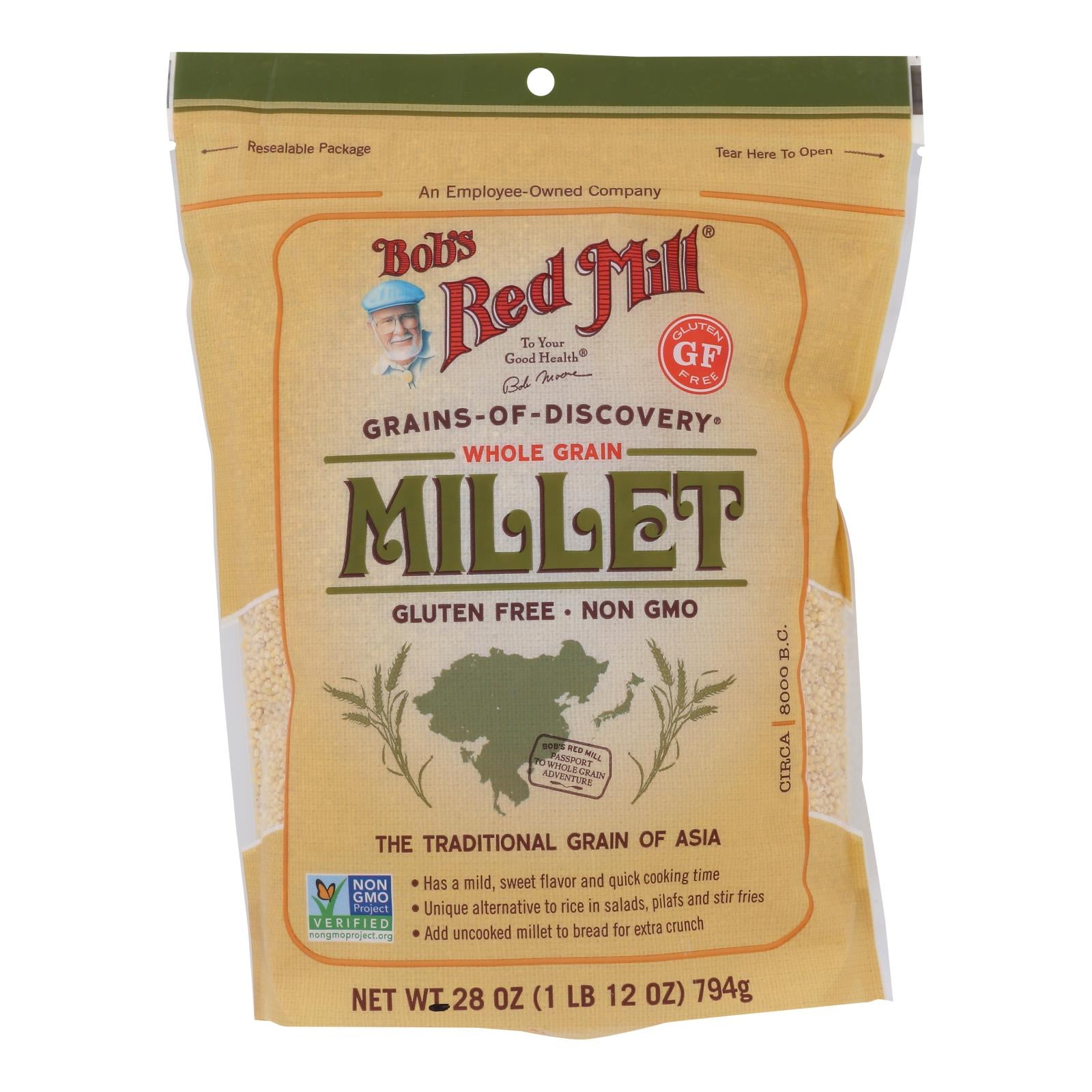Bob's Red Mill - Millet Whole Grain Gluten Free - Case Of 4-28 Oz - Whole Green Foods