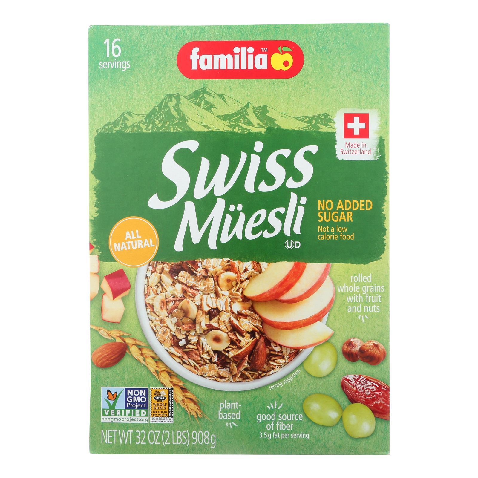 Familia - Muesli Swiss No Add Sugar - Case Of 6-29 Oz - Whole Green Foods