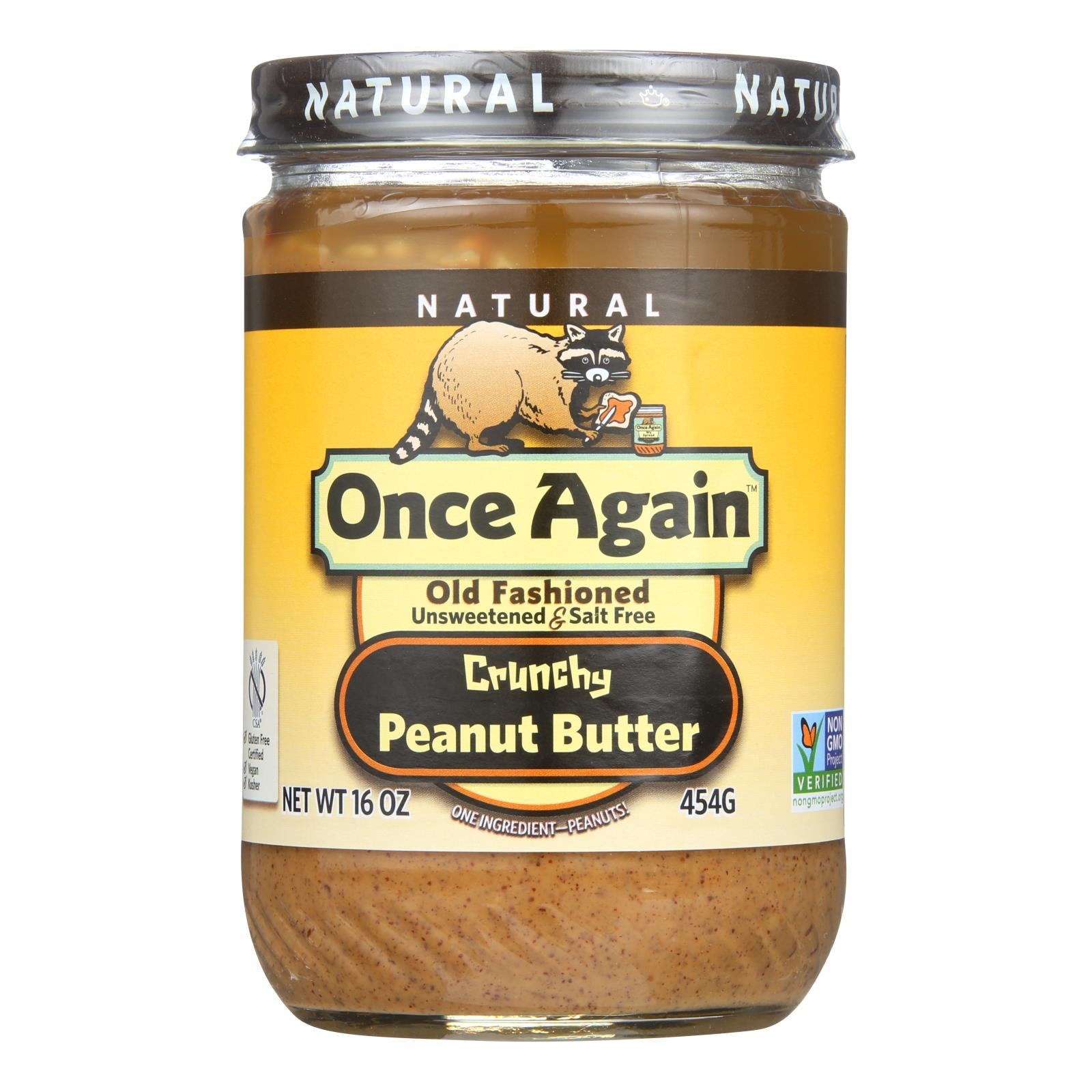 Once Again - Peanut Butter Crunch Ns - Case Of 6-16 Oz - Whole Green Foods