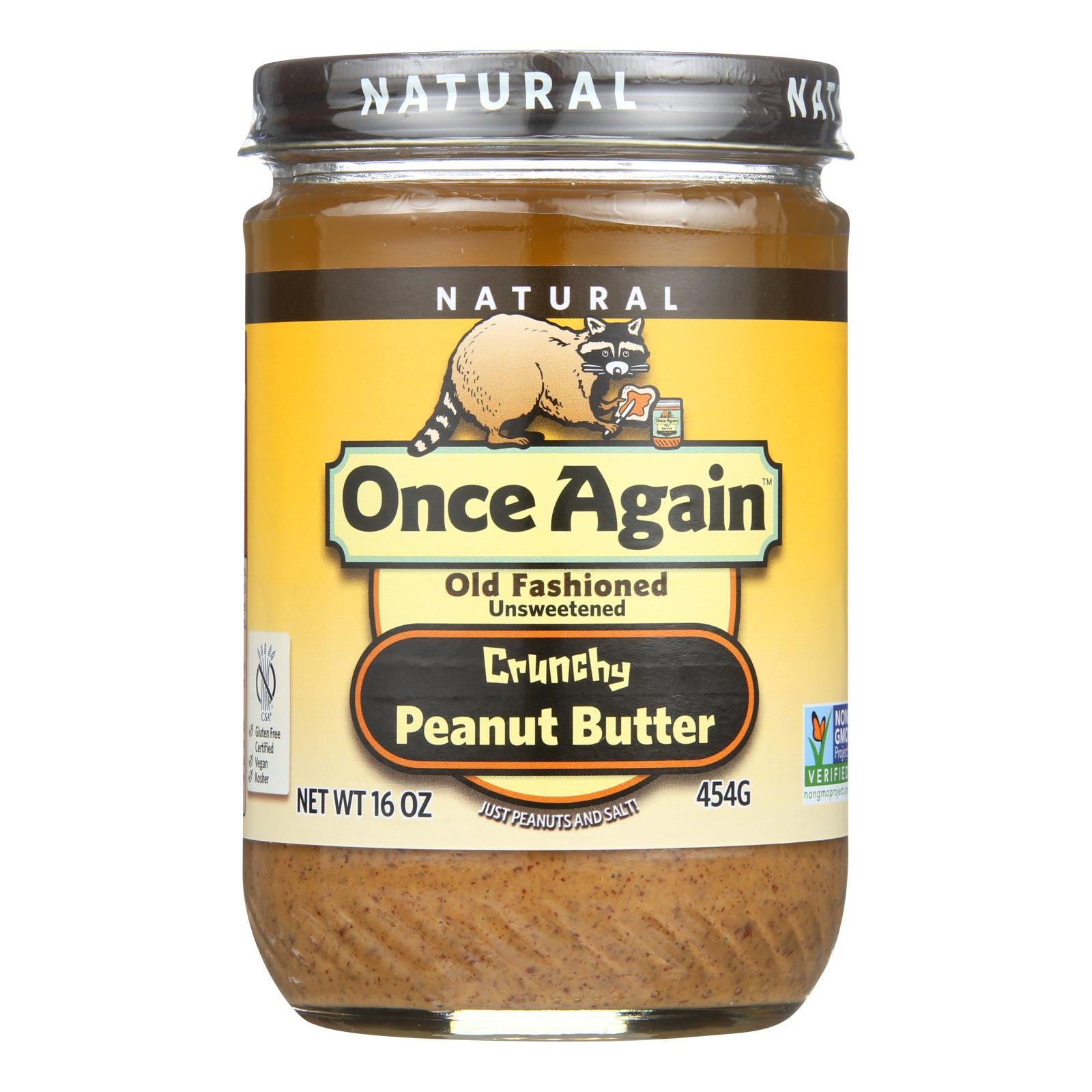 Once Again - Peanut Butter Crunchy Salt - Case Of 6-16 Oz - Whole Green Foods