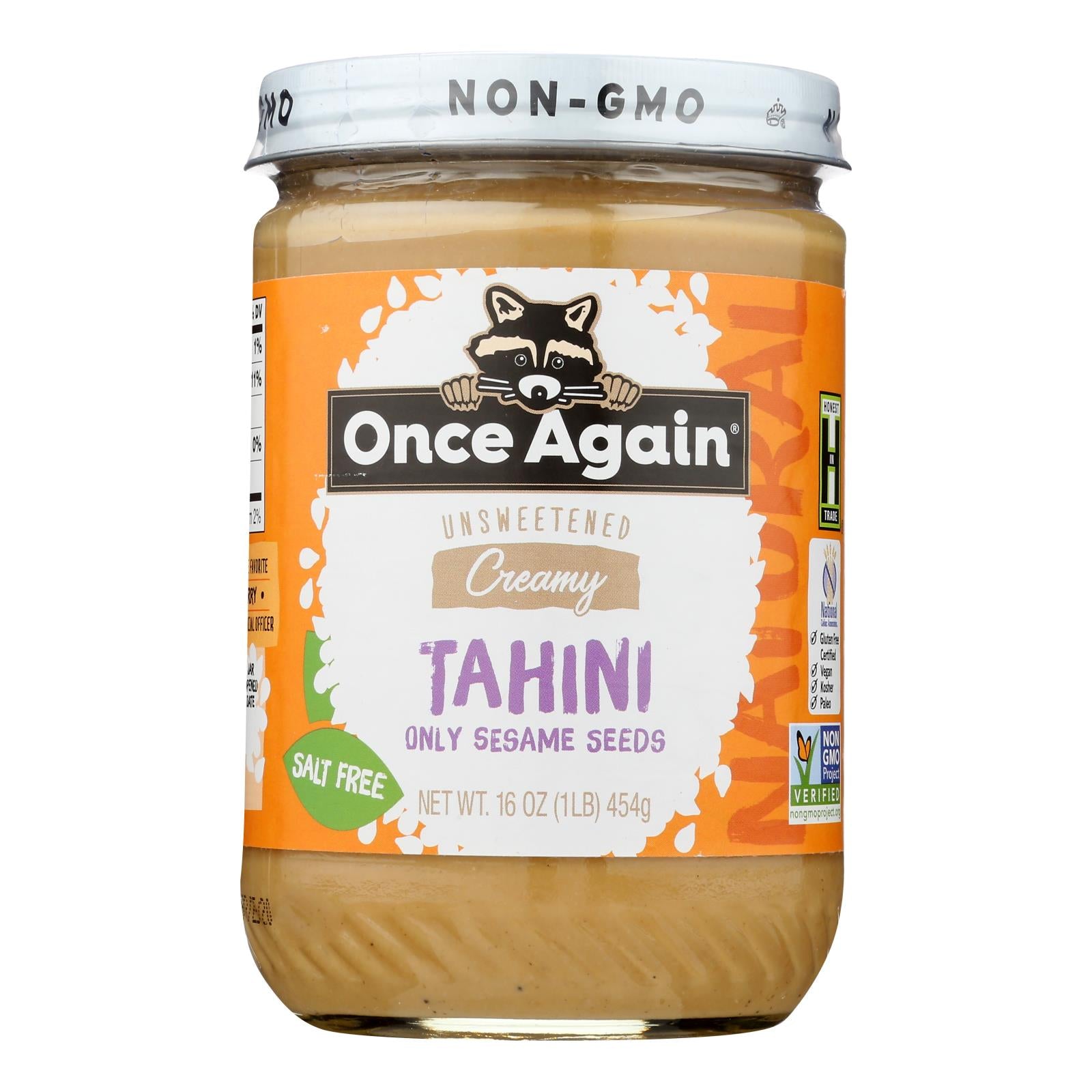 Organic Sesame Tahini - Salt Free, Unsweetened - 16 oz