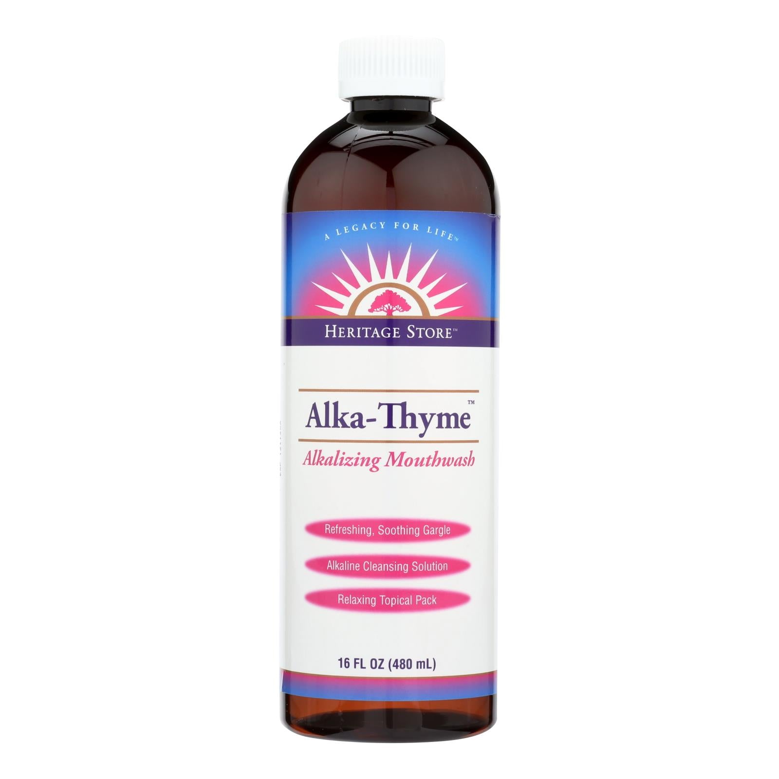 Heritage Store Alka Thyme Pine Needle Mouthwash - 16 Oz - Whole Green Foods