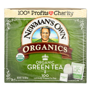 Newman's Own Organics Organic Green Tea Bags - Case Of 5 - 100 Ct (500 Count) - Whole Green Foods