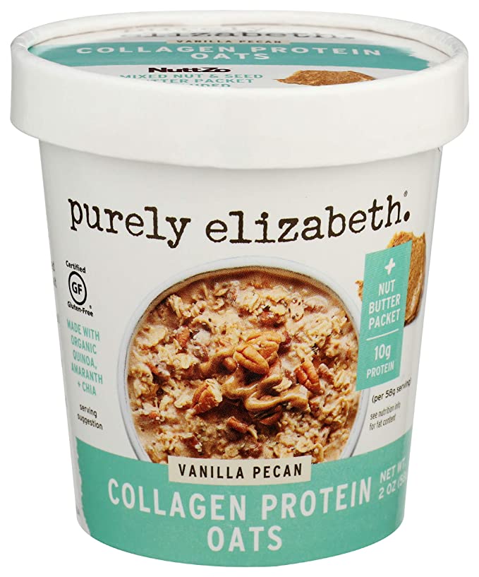 Purely Elizabeth , Oats Vanilla Pecan Collagen Protein, 2 Oz, pack of 12