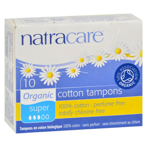 Natracare 100% Organic Cotton Tampons - Super - 10 Pack - Whole Green Foods