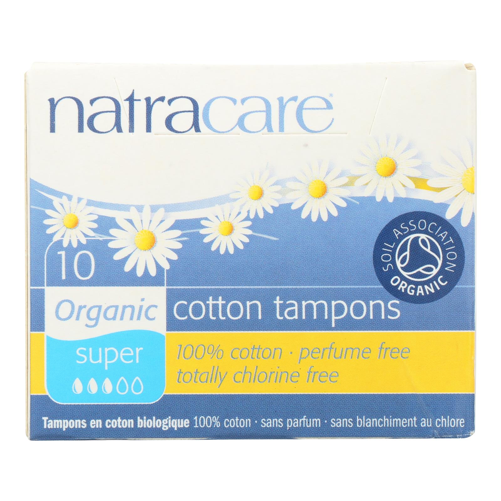 Natracare 100% Organic Cotton Tampons - Super - 10 Pack - Whole Green Foods