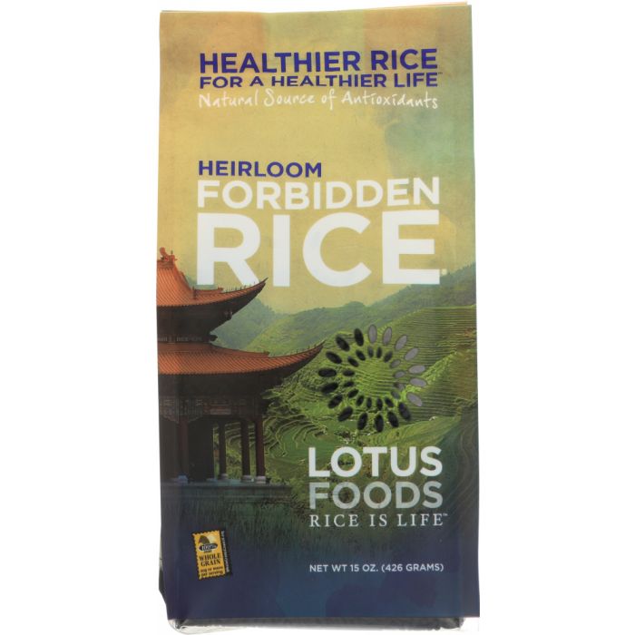 LOTUS FOODS: Heirloom Forbidden Black Rice, 15 oz, pack of 6